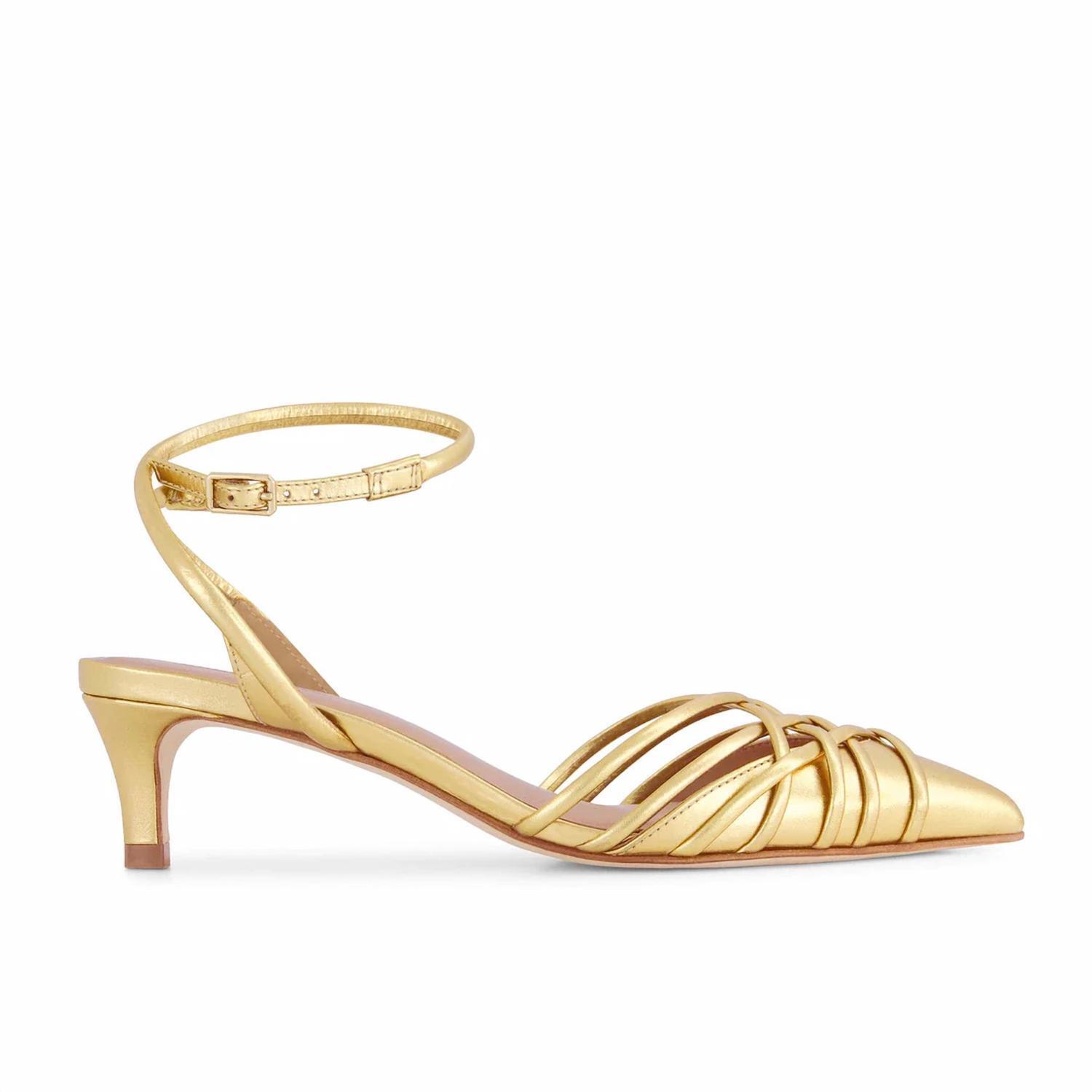 New Bernardo Women's Minu Kitten Heel Pump In Gold